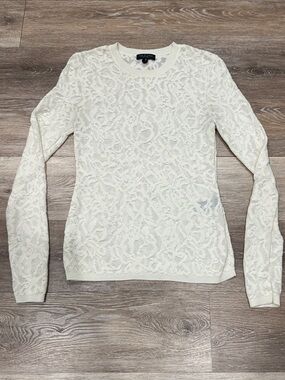 rag & bone Beige/Open Cream Lace Knit Sweater